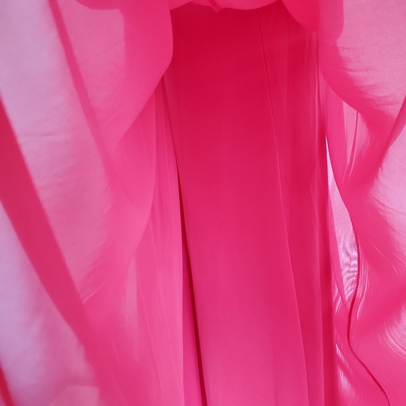 David's Bridal Guava Bridesmaid Prom Long Sheath Halter Dress Size 4 - Picture 7 of 11